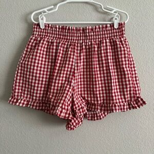 Ruffle Red Plaid Boxer Shorts Gingham